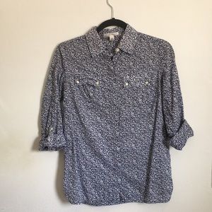 Banana Republic Floral Cotton Button Up Shirt